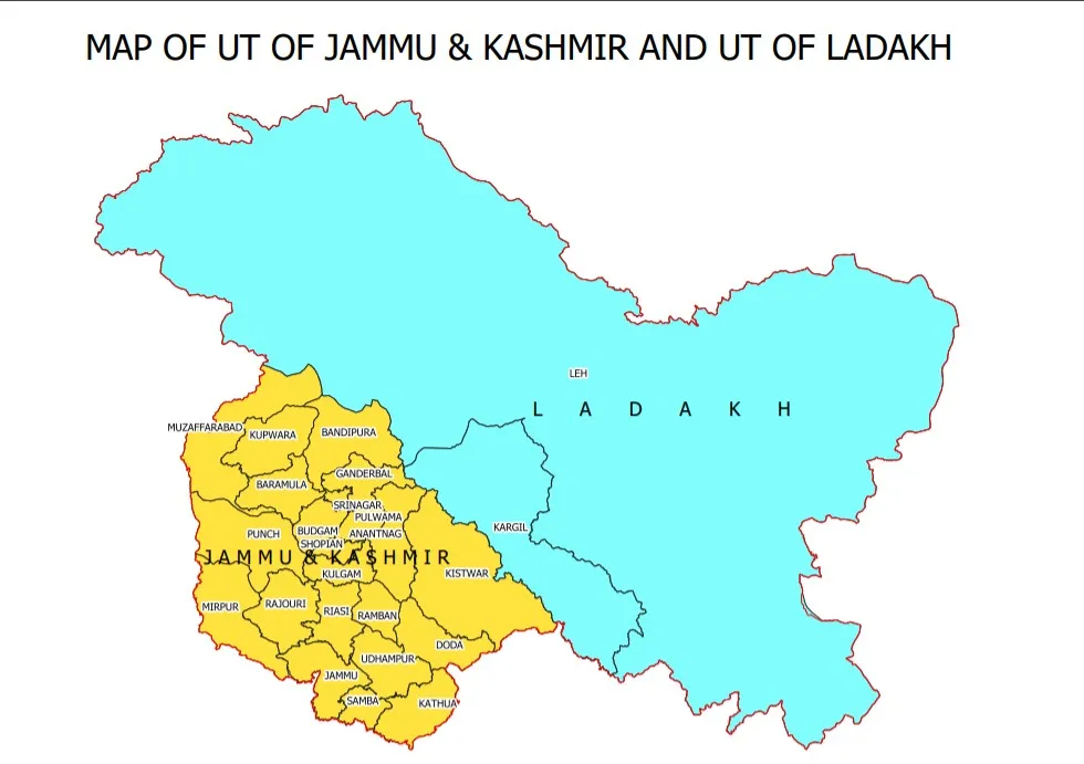 जम्मू, कश्मीर और लद्दाख के नए मैप के बाद ऐसा दिखेगा भारत का नक्शा