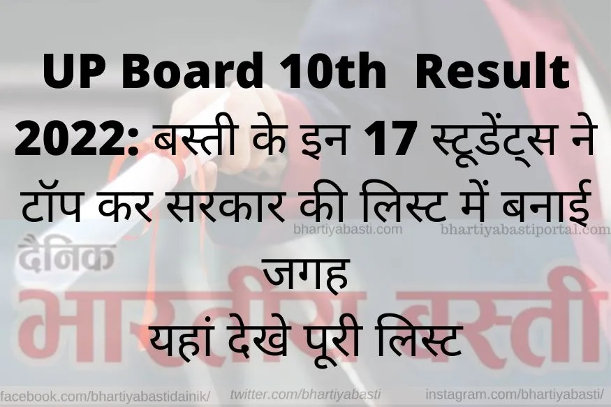 UP Board Basti Toppers List: बस्ती में 10वीं की परीक्षा में इन 17 स्टूडेंट्स ने किया टॉप, यहां देखें लिस्ट