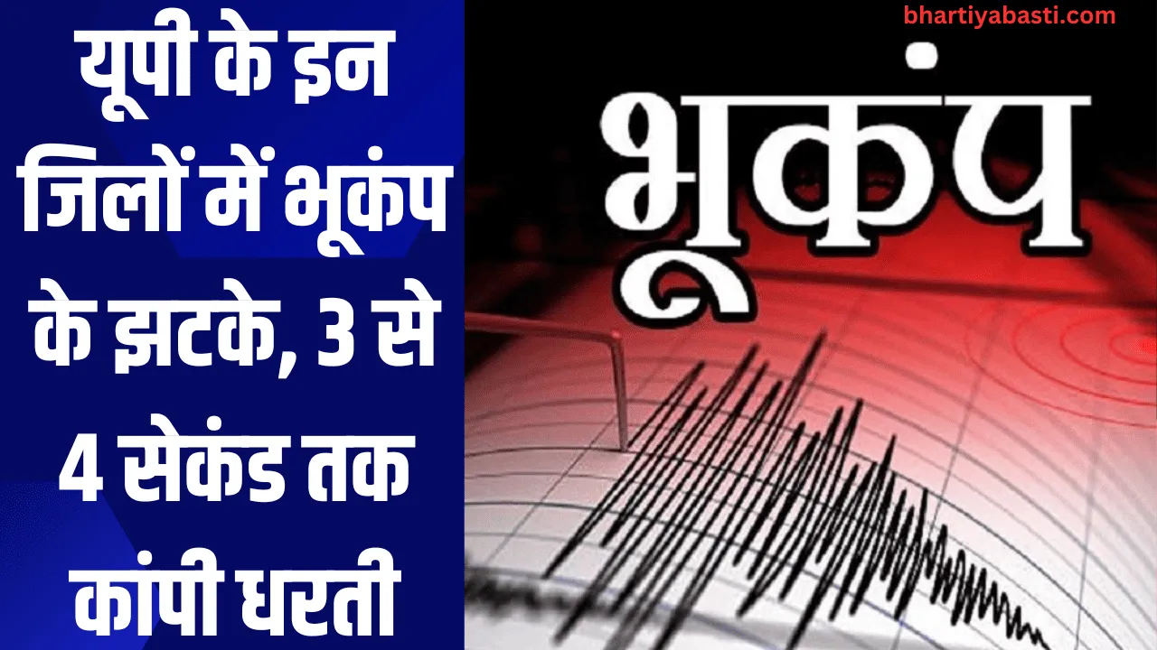 यूपी के इन जिलों में भूकंप के झटके, 3 से 4 सेकंड तक कांपी धरती