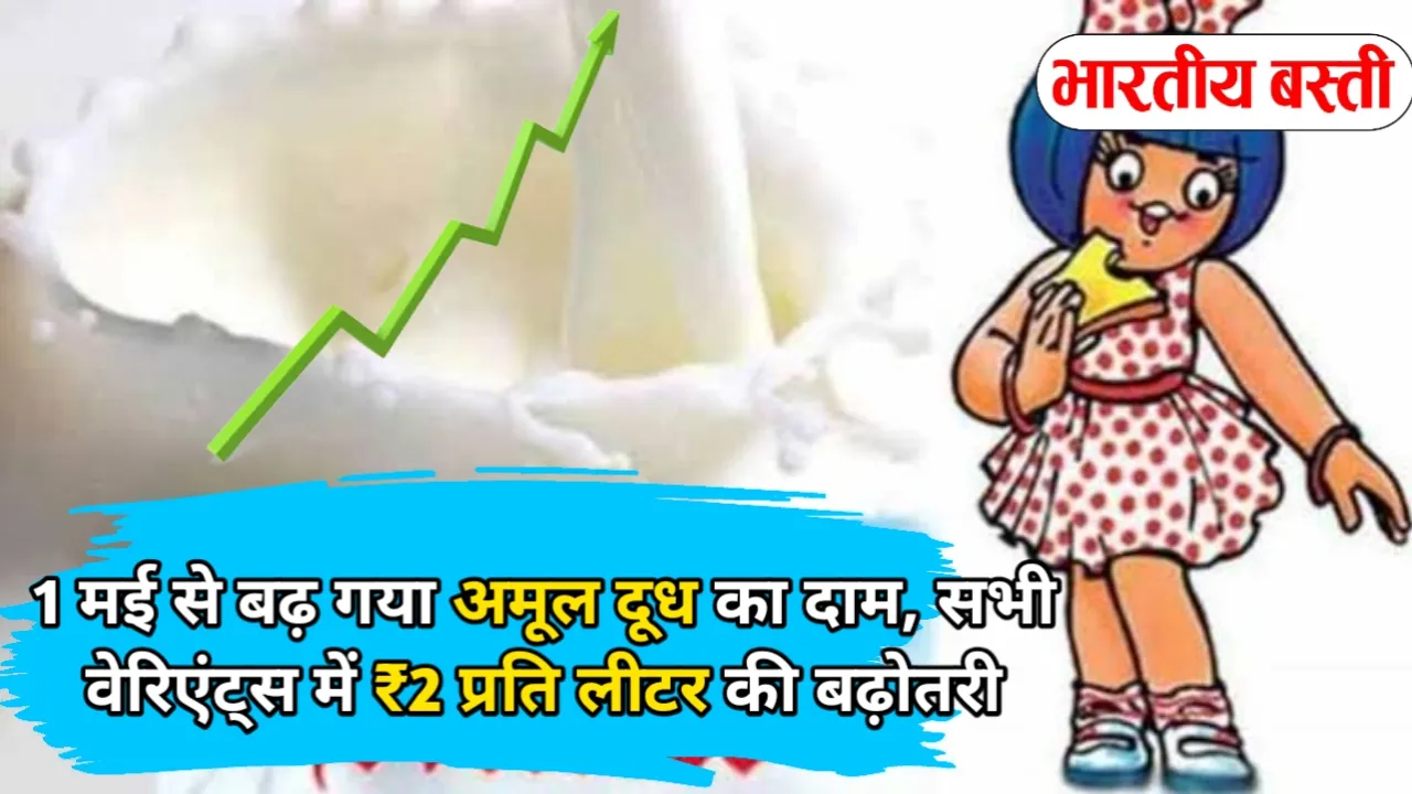 1 मई से बढ़ गया अमूल दूध का दाम, सभी वेरिएंट्स में ₹2 प्रति लीटर की बढ़ोतरी