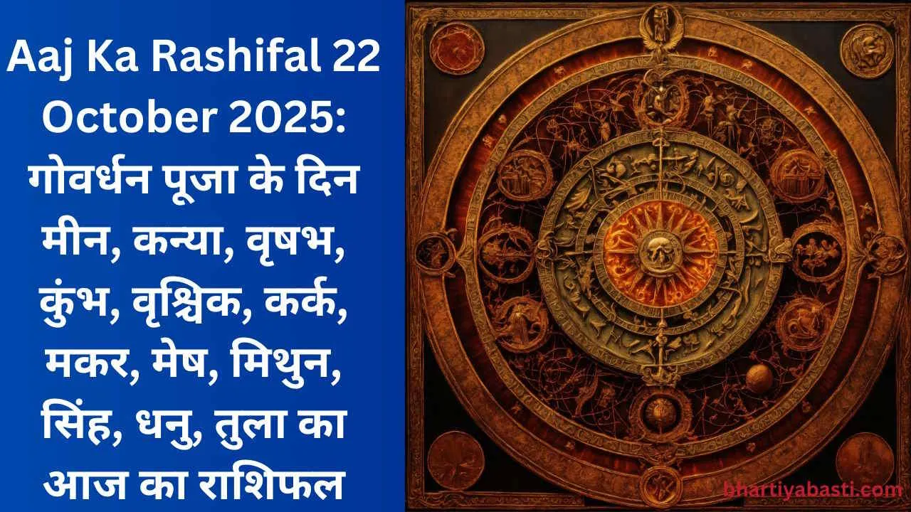 Aaj Ka Rashifal 22 October 2025: गोवर्धन पूजा के दिन मीन, कन्या, वृषभ, कुंभ, वृश्चिक, कर्क, मकर, मेष, मिथुन, सिंह, धनु, तुला का आज का राशिफल