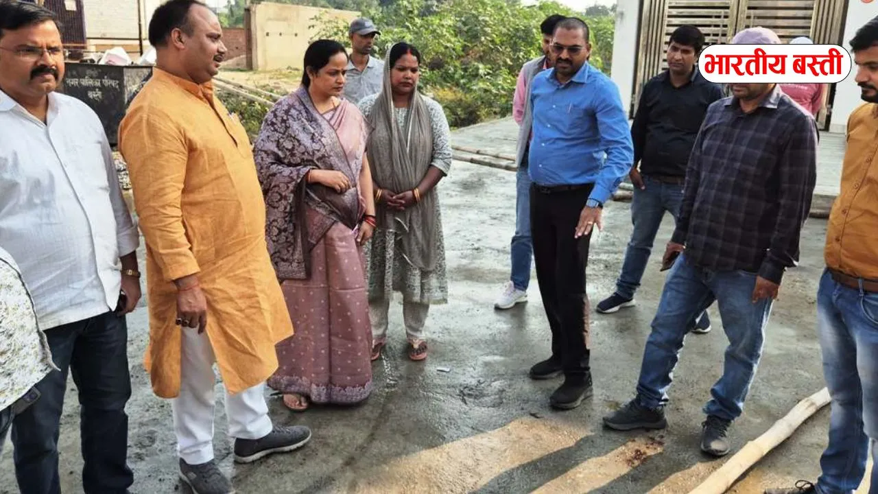 बस्ती में 31 लाख की लागत से बन रही सीसी रोड, नेहा वर्मा ने किया रोड का औचक निरीक्षण