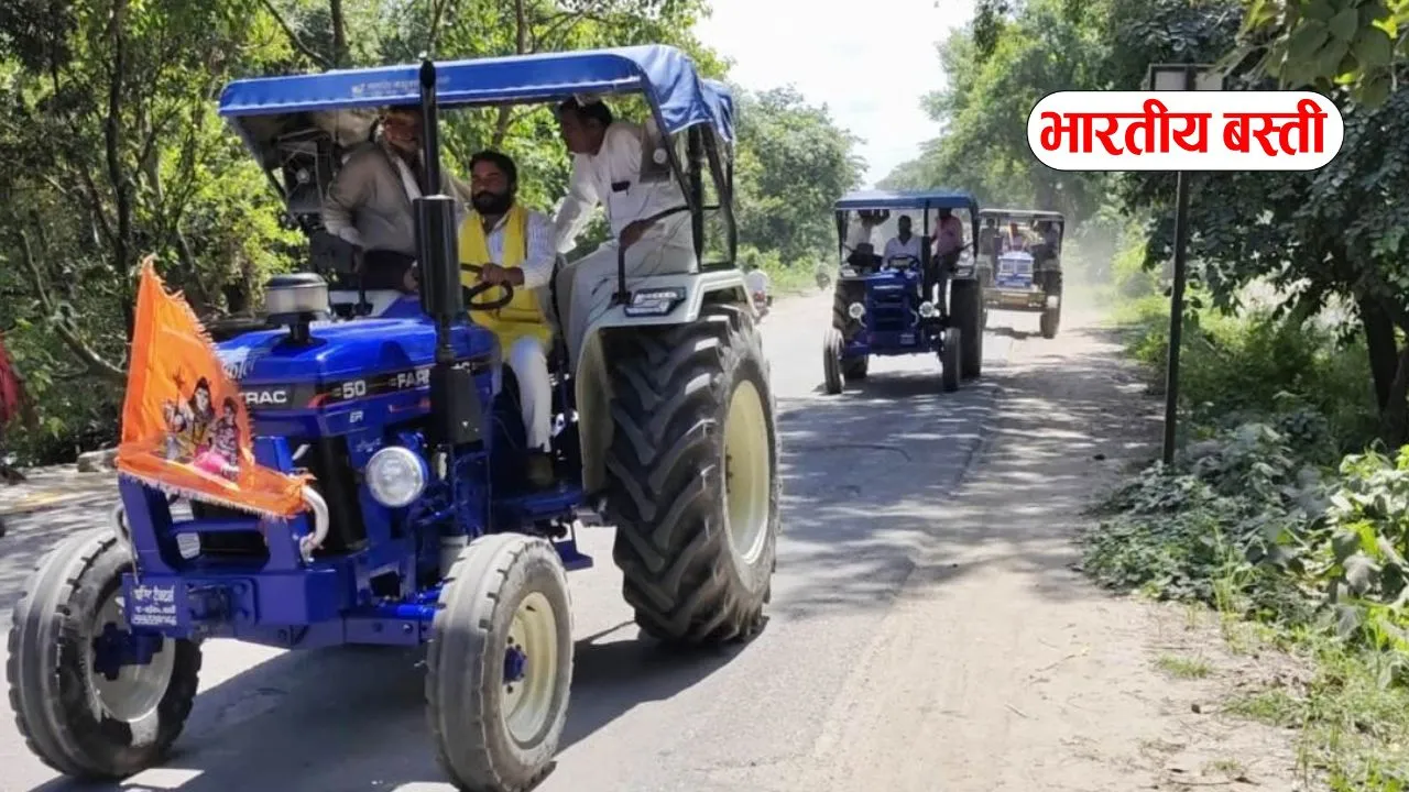 गड्ढों में तब्दील सड़कों पर निकली ट्रैक्टर यात्रा, सुभासपा ने दी आंदोलन की चेतावनी
