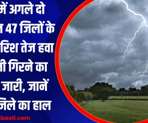 यूपी में अगले दो दिन इन 47 जिलों के लिए बारिश, तेज हवा, बिजली गिरने का अलर्ट जारी, जानें अपने जिले का हाल 