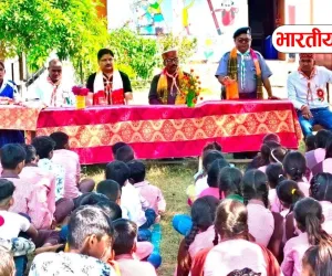 हर्रैया के उभाई स्कूल में स्काउट शिविर का समापन, बच्चों ने दिखाई अपनी प्रतिभा