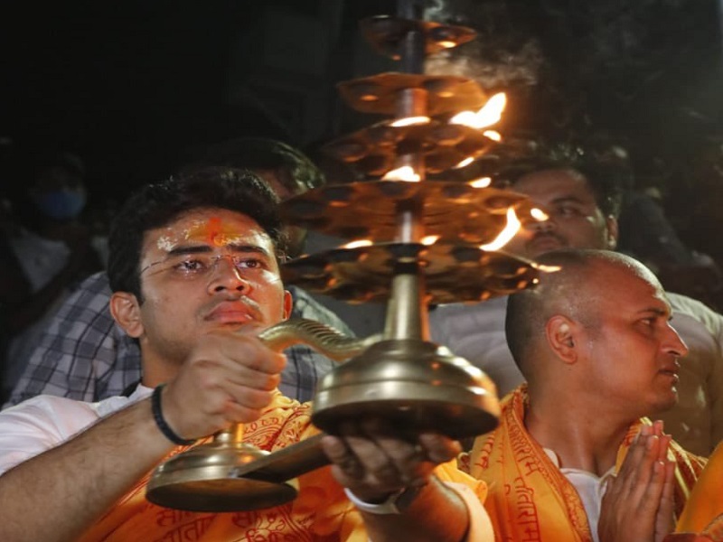 यूपी में हाथी थक गया है और साईकिल पंचर हो गई, केवल बीजेपी का कमल खिलेगा- तेजस्वी सूर्या