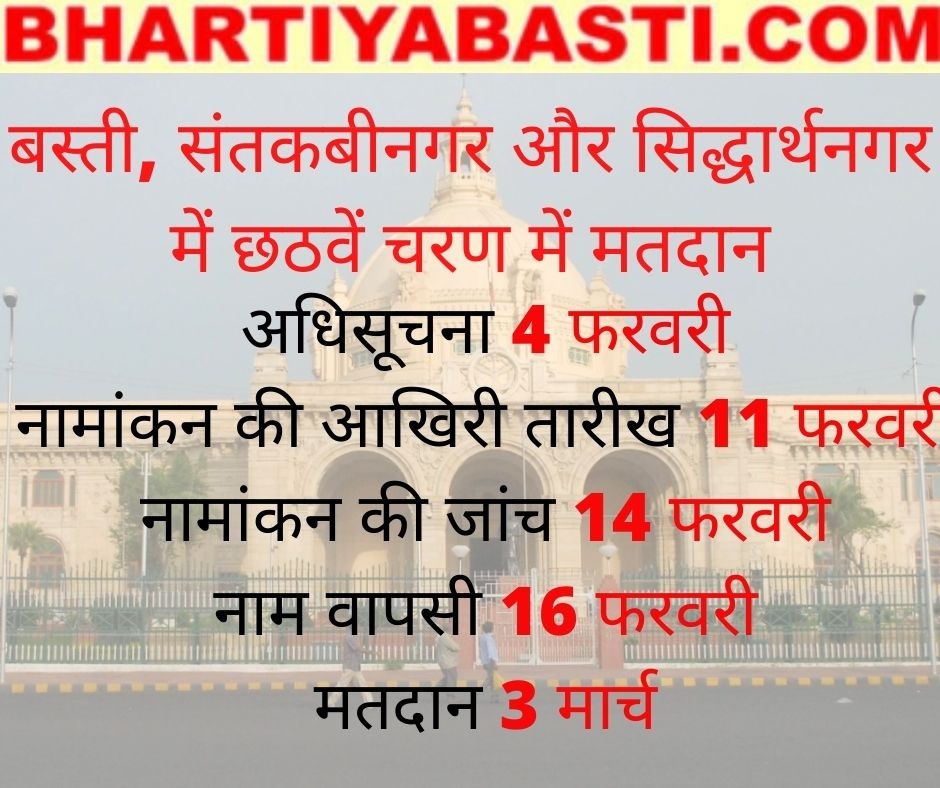 basti santkabir nagar siddharth nagar assembly election dates