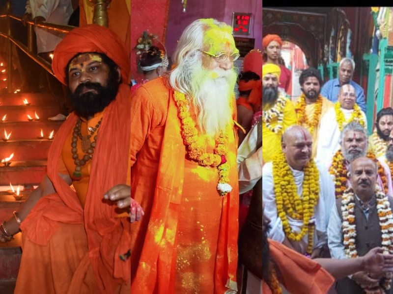 Ayodhya News: योगी सरकार बनने पर अयोध्या में जश्न का माहौल, संतो ने एक दूसरे को लगाए अबीर गुलाल, बांटी मिठाईयां